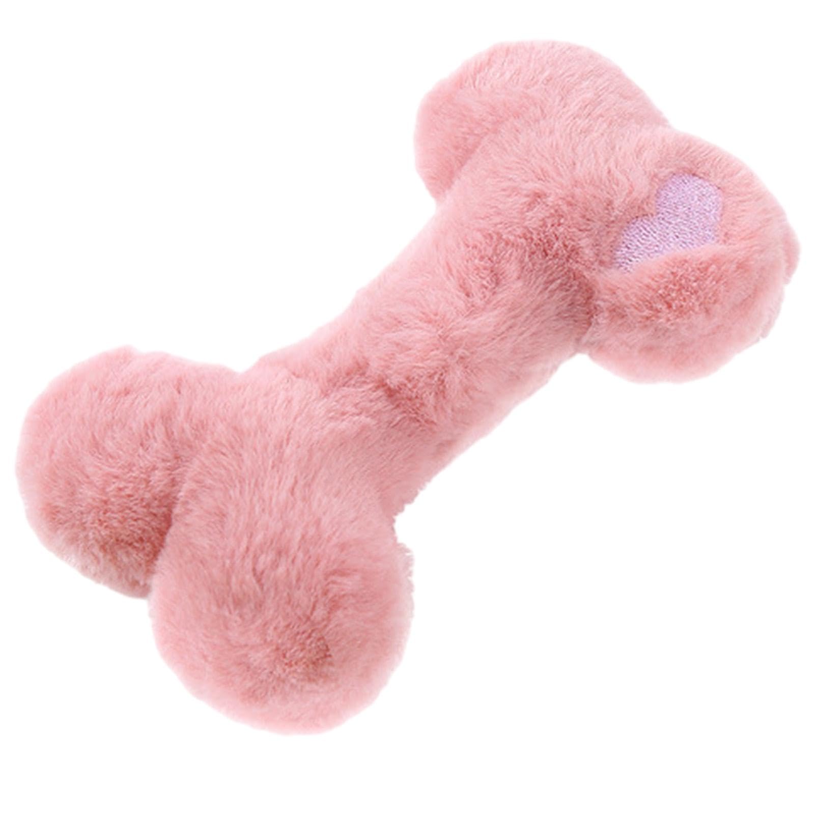QTFYE Plush Bone Dog Toy - 18x10cm Cute Plush Dog Toys | Washable plush dog toy | Puppy Bone Shape Vocal Chew Toys | Portable Soft Dog Bone Shape Plush Chewing Toy For Puppy Small Dog Pet