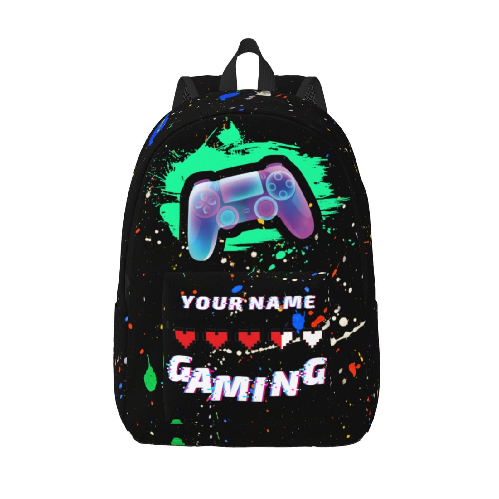 UJDUYSD Personalized Backpack for Girls Boys, Custom Backpacks with Name, Customized Gaming School Bookbag for Kids, Personalized Casual Game Bookbags