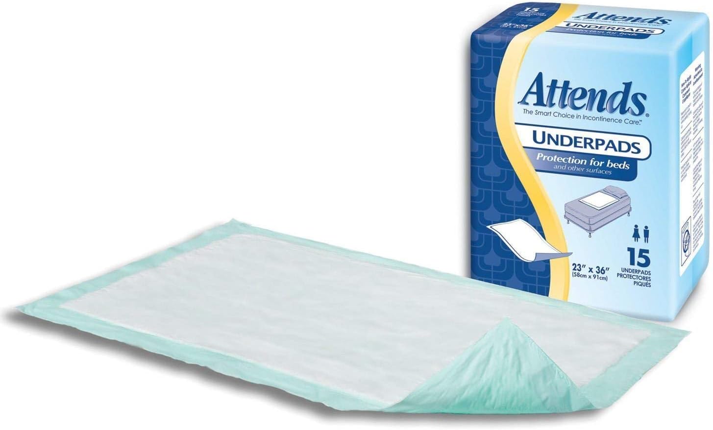 ATTENDS Underpad Dri-Sorb 23 X 36" Disposable Fluff / Polymer (#UFS236RG, Sold Per Case)