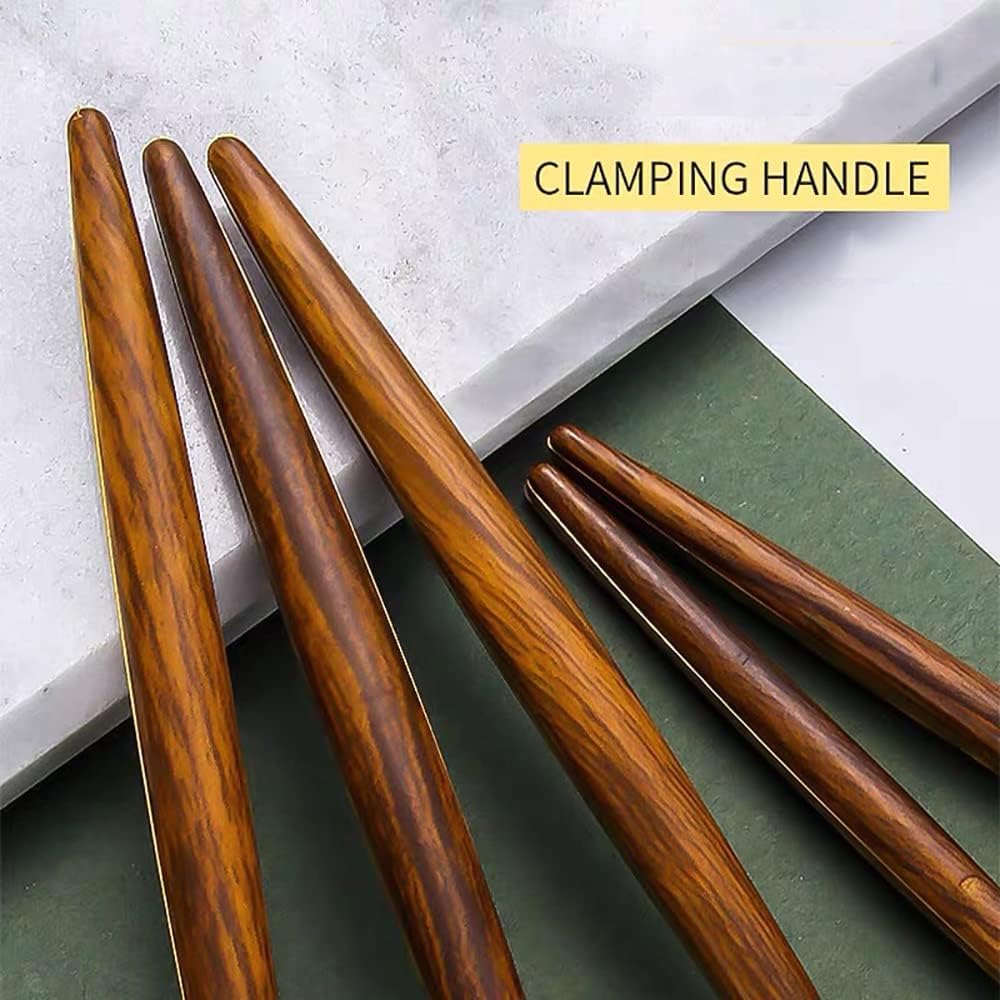Ensemble de Couverts en Bois 50 pièces, en Acier Inoxydable Durable avec Manche en Bois, Comprenant Couteaux, fourchettes et cuillères délicats. Service de Table idéal pour la Cuisine, notam
