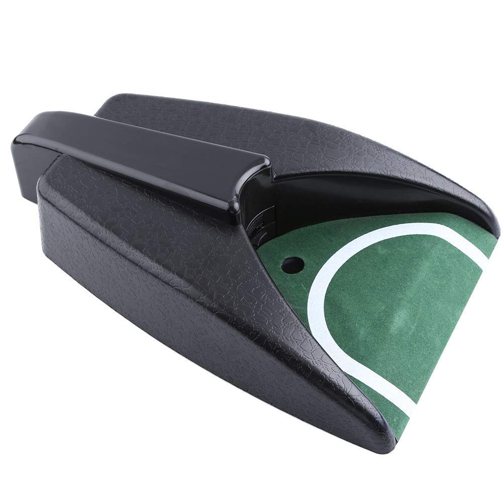 Hobby Tech Tapis d'entrainement de Golf avec cibles au Sol, Putting pour Bureau ou extérieur 300 x 50cm + Accessoire Retour de balles de Golf Automatique, Module pour Entrainement Putting