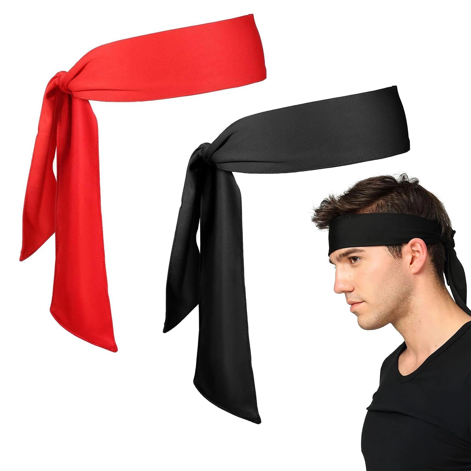2 Pcs Sports Headbands, Pirate Style Headbands, Unisex Soft Sweat Band Hair Band Head Strap Scarf, for Sports, Running, Tennis, Yoga, Soccer, Cycling, GYM, Basketball