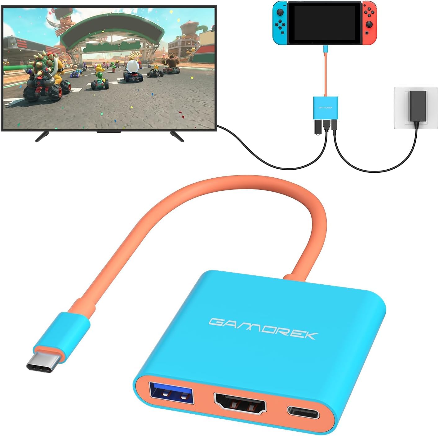 GAMOREK Switch Dock for Nintendo Switch 1,Portable Tv Docking Station