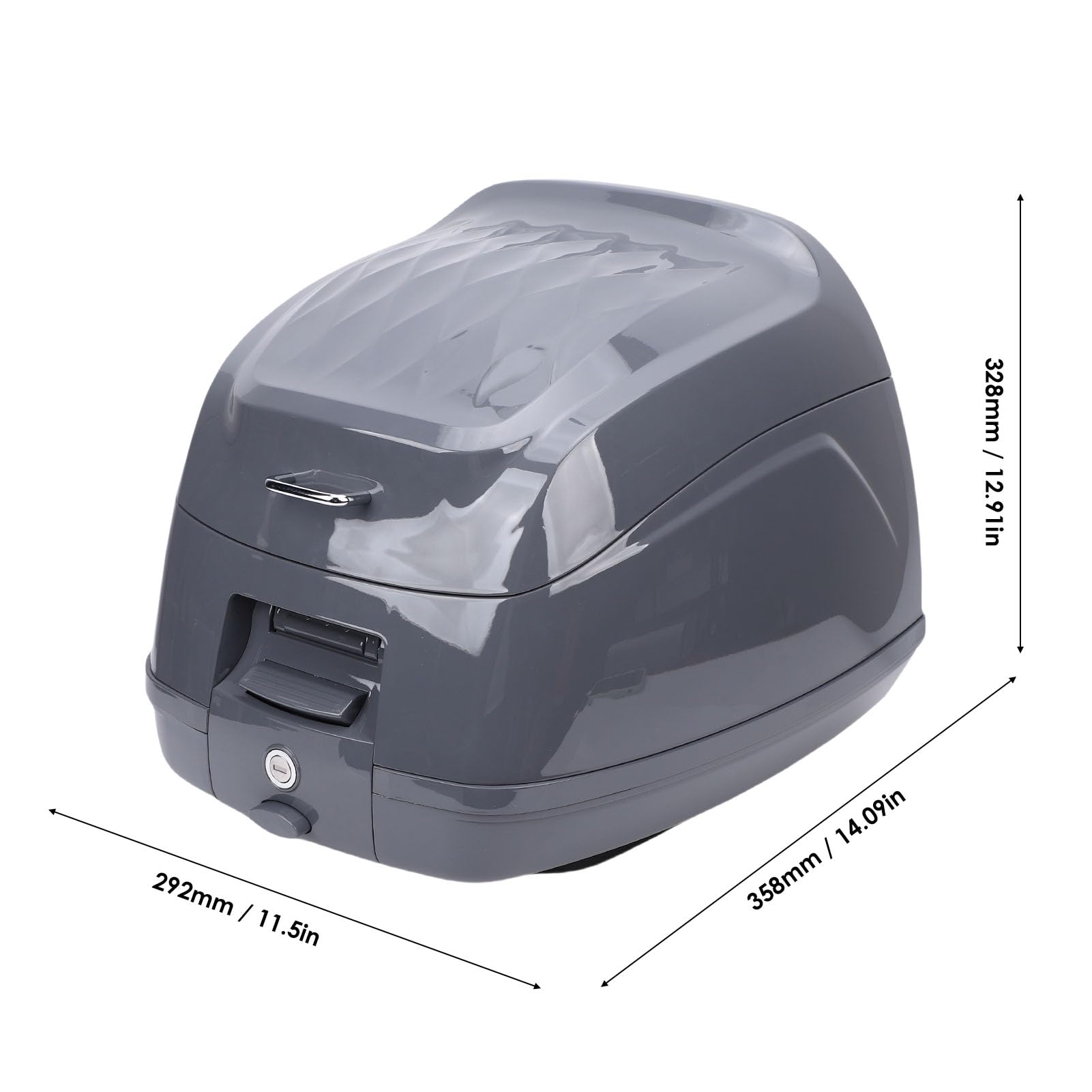 Top Case de Moto, Boîte de Queue de de Moto Universelle avec Serrure, 32L Coffre de Scooter de Transporteur de Stockage Casque Bagages Rigides Boîte Arrière pour Scooters électriques