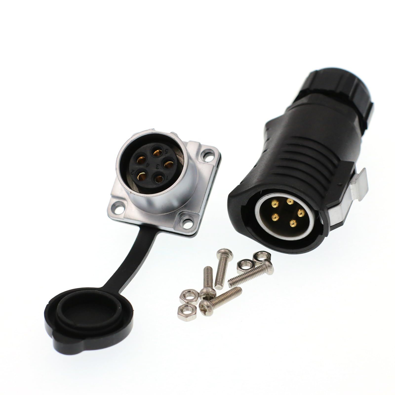 HangTon LP20 5 Pin Waterproof 30 Amp Connector Industrial Power Equipment LED Display Plug Panel Socket