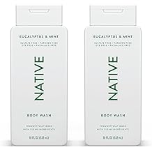 Native Body Wash Contains Naturally Derived Ingredients | For Women &amp; Men, Sulfate, Paraben, &amp; Dye Free Leaving Skin Soft and Hydrated | Eucalyptus &amp; Mint 18 oz - 2 Pk