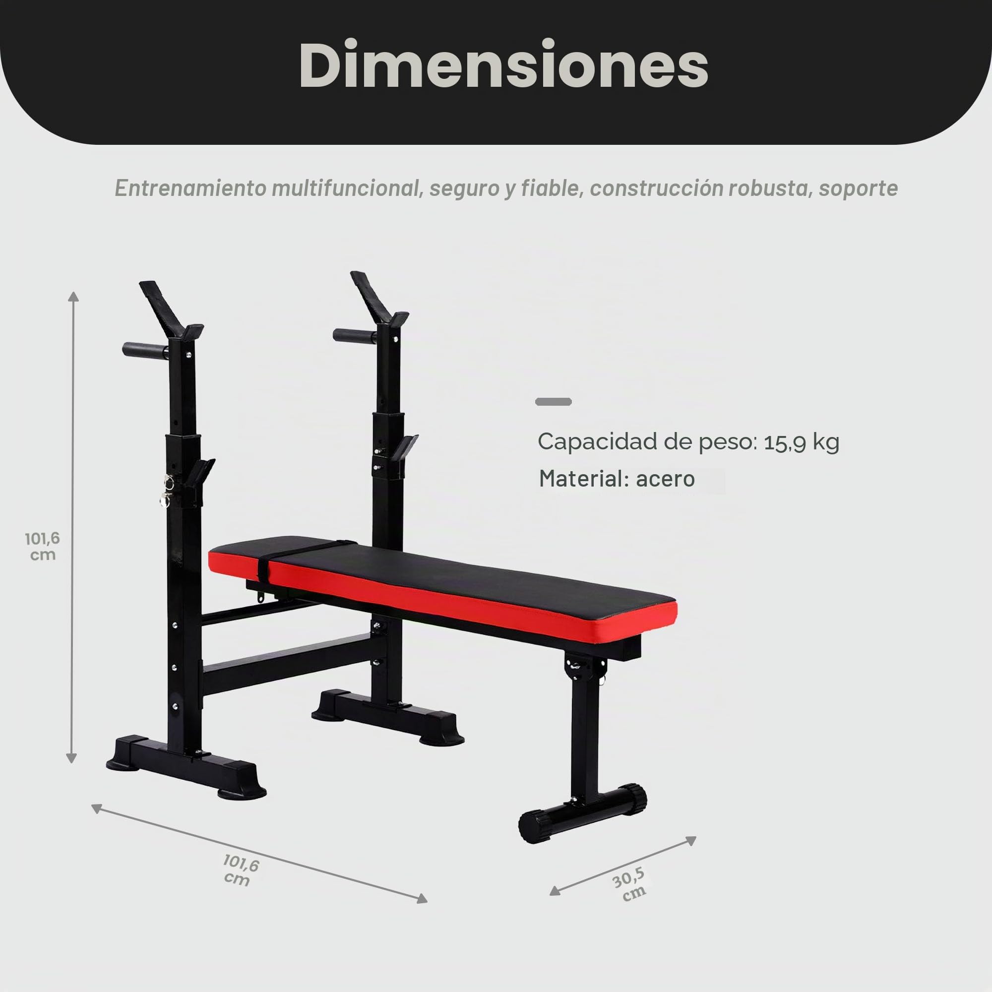 BalanceFrom Banco de entrenamiento multifuncional ajustable olímpico con soporte para sentadillas, extensión de piernas, predicador y almacenamiento de peso