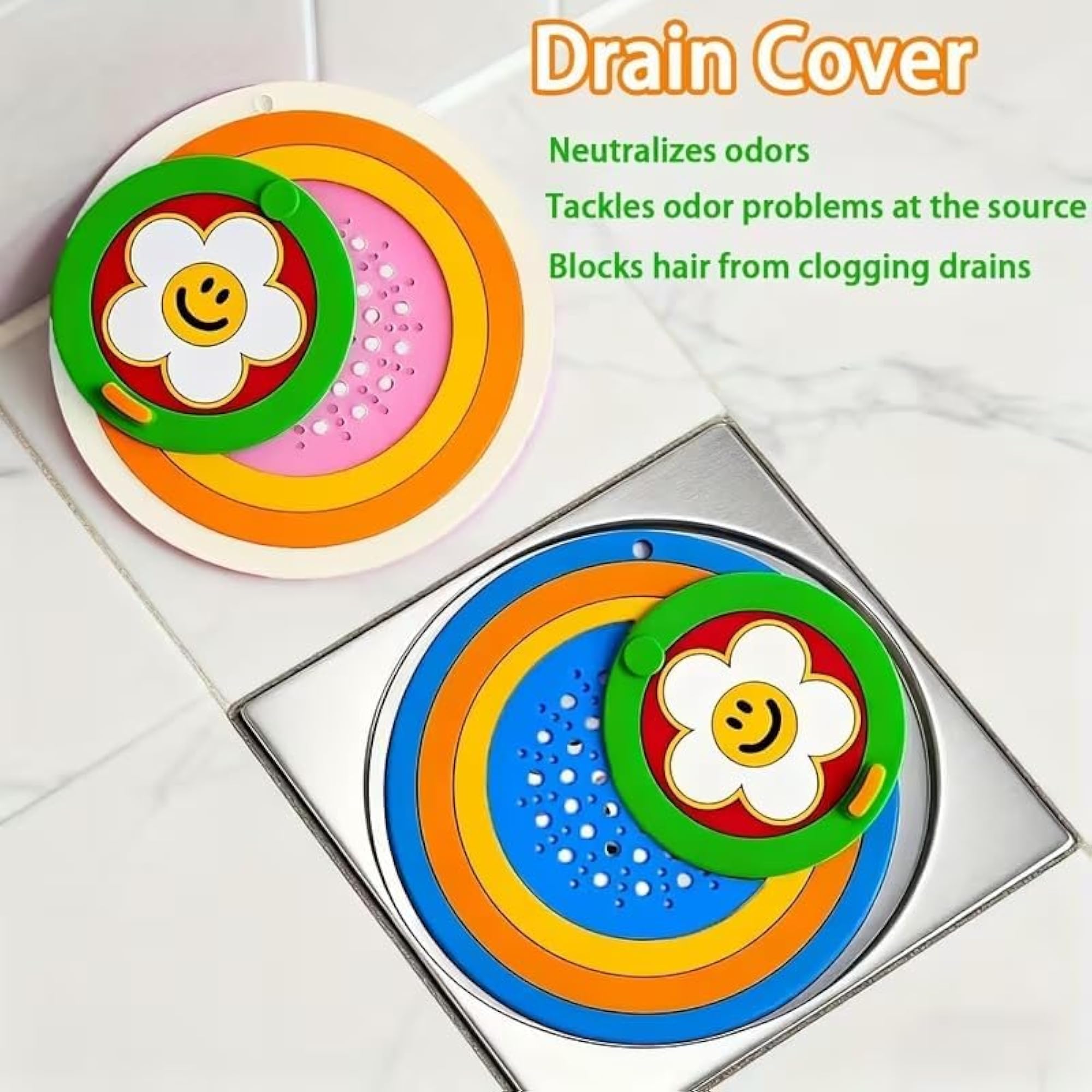 2-in-1 Silicone Drain Cover Pack of 2