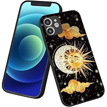 Sun Moons Case for iPhone 16 Pro Case, Golden Luxury Pattern Print Design Girl Women with Soft TPU Bumper Case Cover for iPhone 16 Pro 6.3 inch