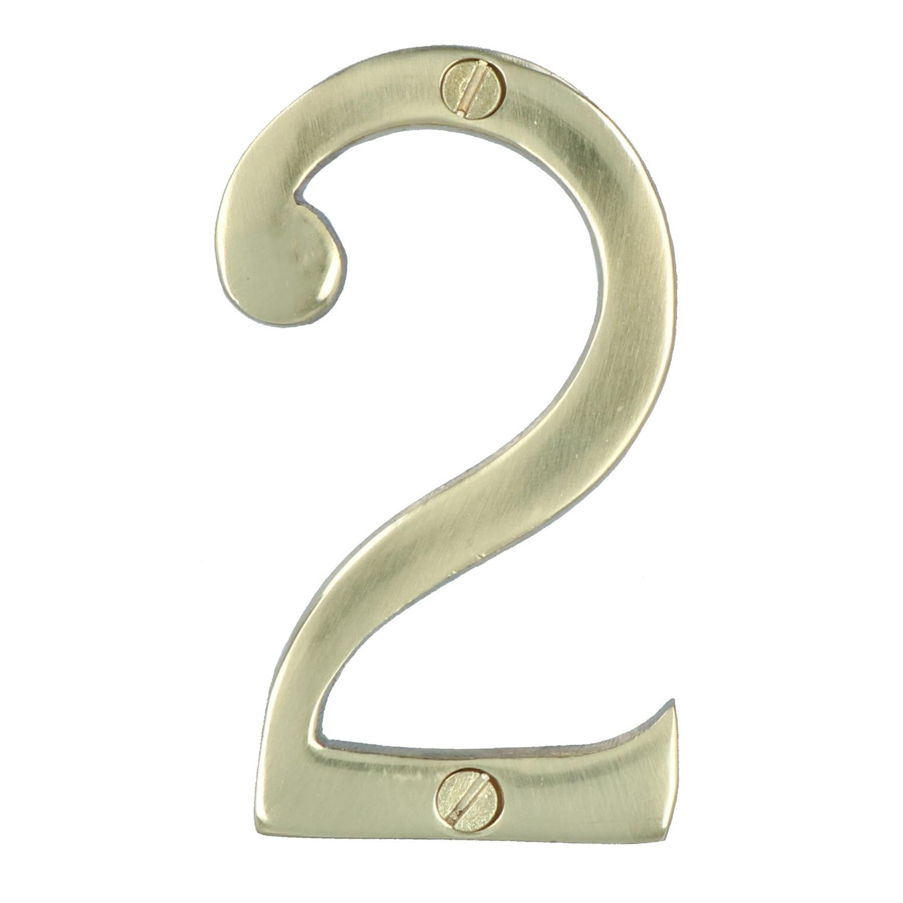 Ab Tools Brass House Number 2 Door Sign 70Mm Plaque Street Home Address Mail Letter