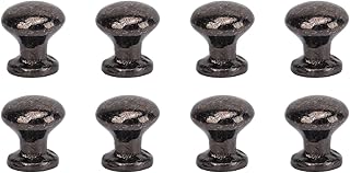 Dollhouse Door Handle Knobs, 8pcs 1:12 Scale Rustproof Metal Dollhouse Pull Handle Dollhouse Accessories (Black)