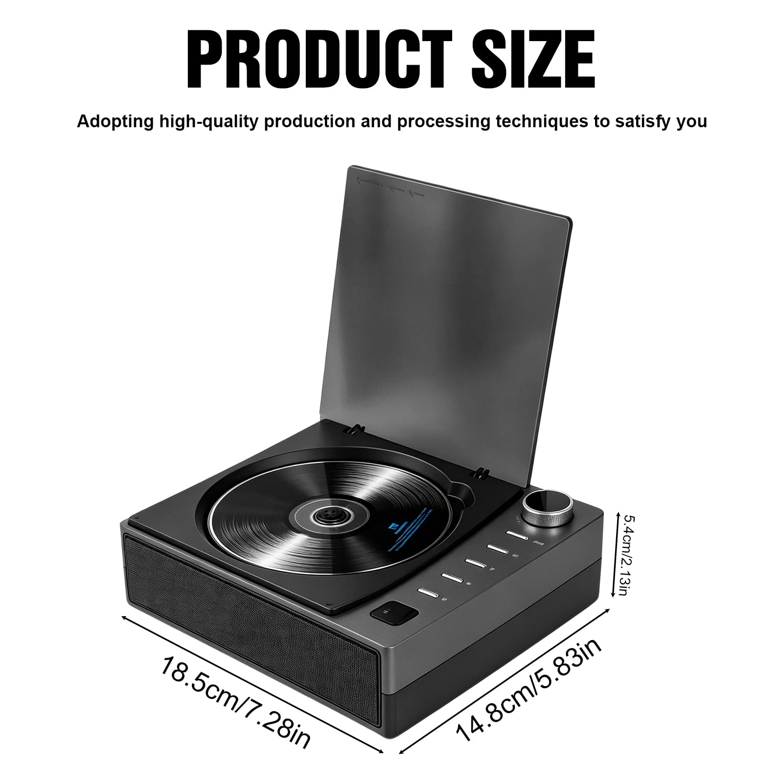 CD Player Tragbar mit Bluetooth 5.1, CD-Player mit Lautsprecher Fernbedienung Wiederaufladbar CD Spieler FM Radio MP3 Unterstützt USB/AUX Wiedergab Kopfhörerbuchs Staubschutz & Kopfhörer, Schwarz