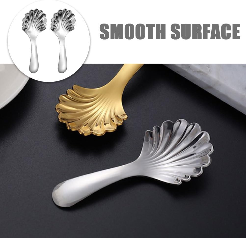 MAGICLULU Stainless Steel Teaspoons 2-pack Short Handle Tea Spoons for Coffee Stirring Dessert Serving Smooth Edges 4.01 X 1.77 X 0.39 in