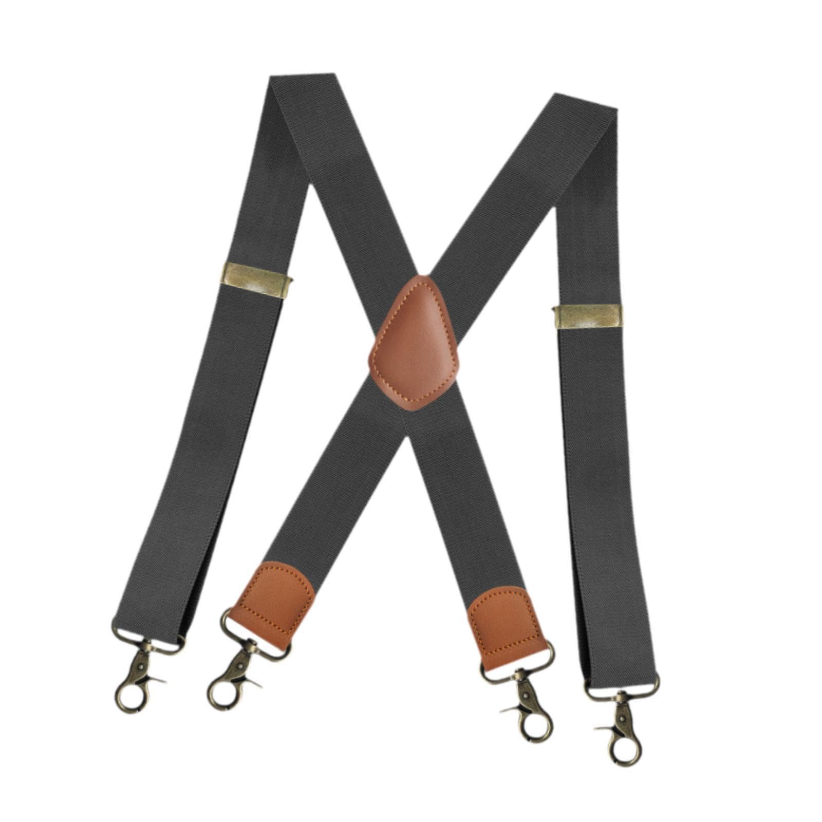 Merishopp Suspender for Men Fashion Elastic Wide Suspenders for Costume Party Business Dark Grey | Clothing Shoes & Accessories | Mens Accessories | Suspenders Braces-image-23