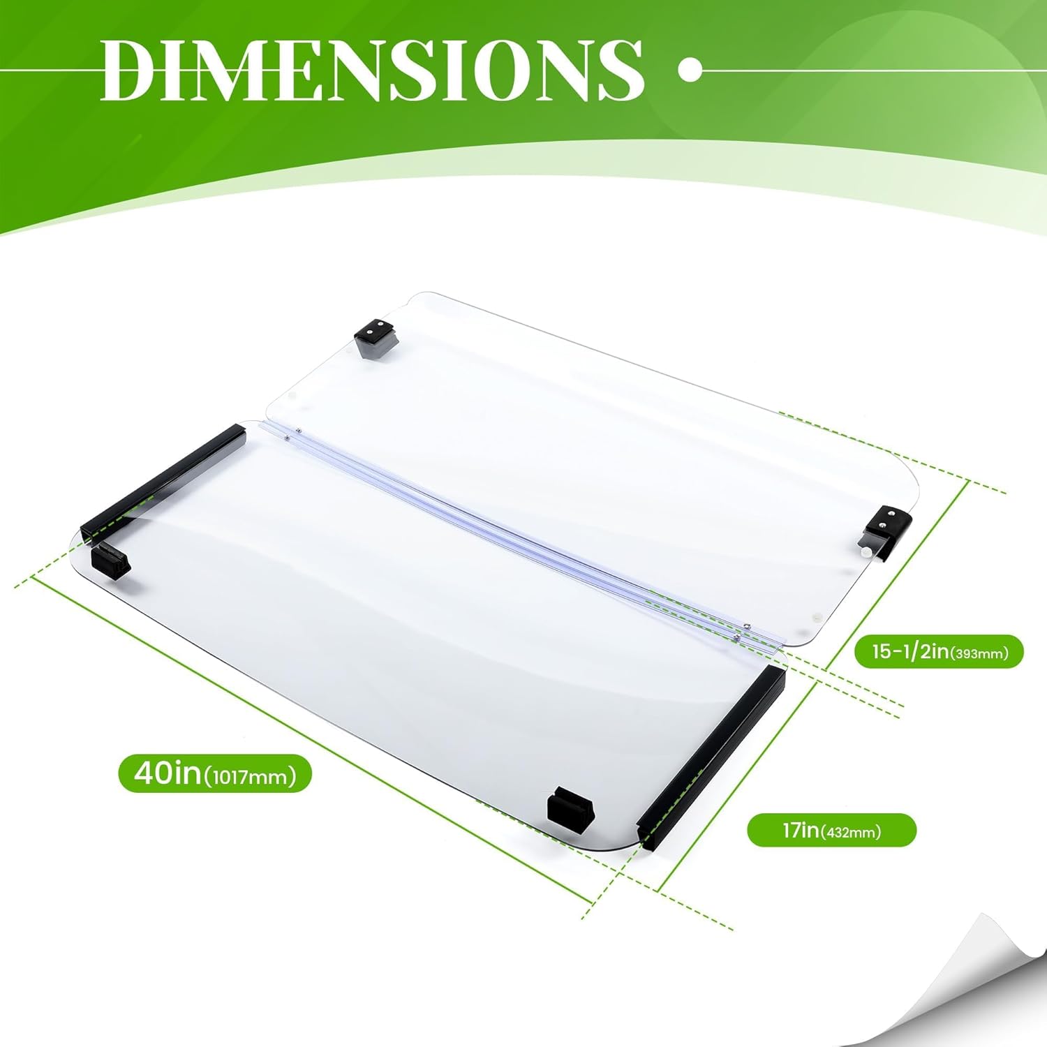 HECASA Clear Windshield Compatible with 1985-1995 Yamaha G2/G9 Models Golf Cart Fold Down Windscreen