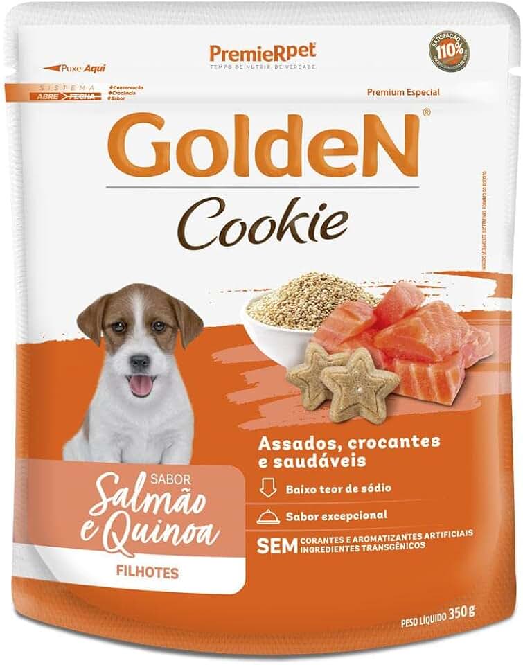 Golden Cookie Cães Filhotes Salmão & Quinoa 350g