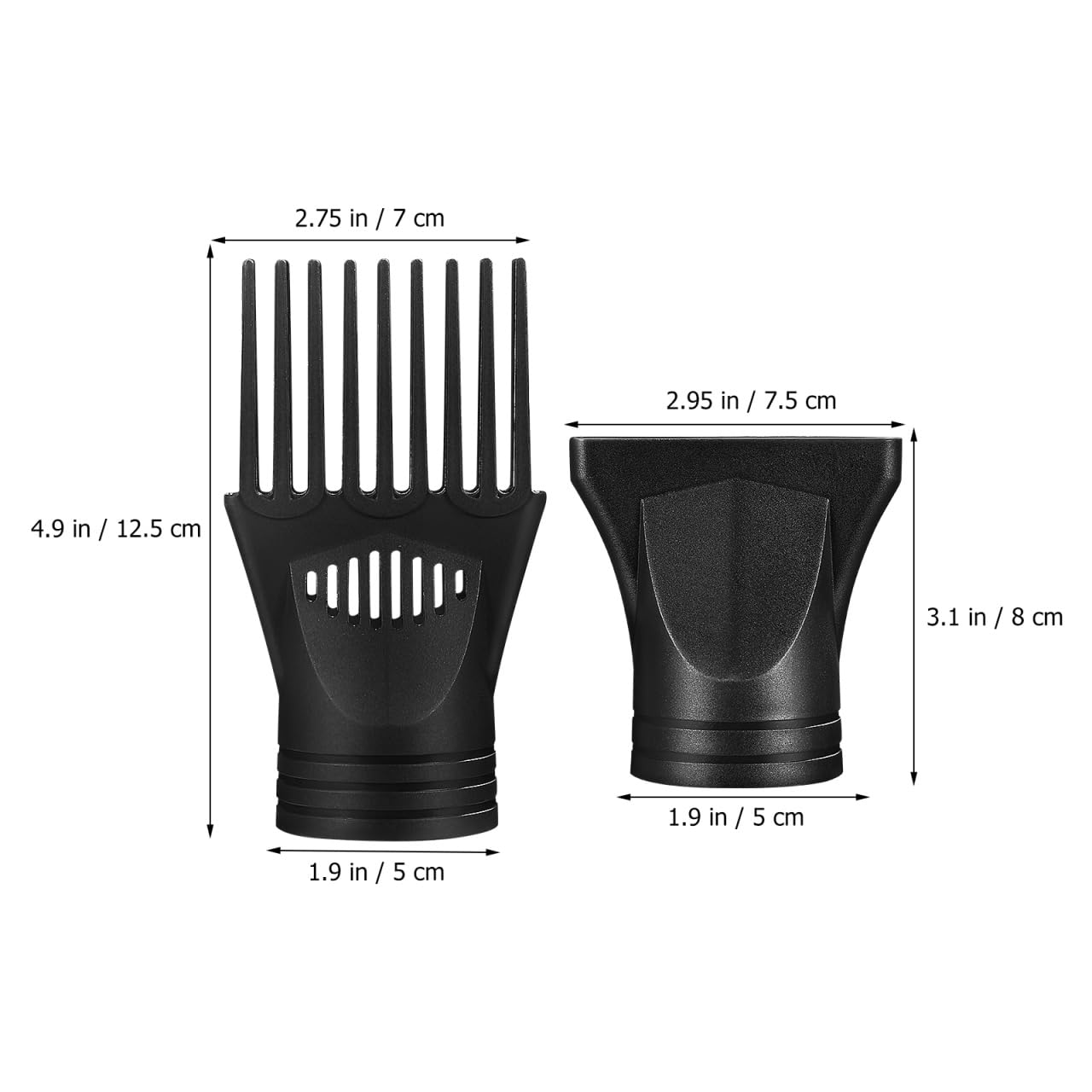 minkissy Lot de 2 buses universelles pour sèche-cheveux avec peigne diffuseur et concentrateur pour coiffer et démêler les accessoires de sèche-cheveux