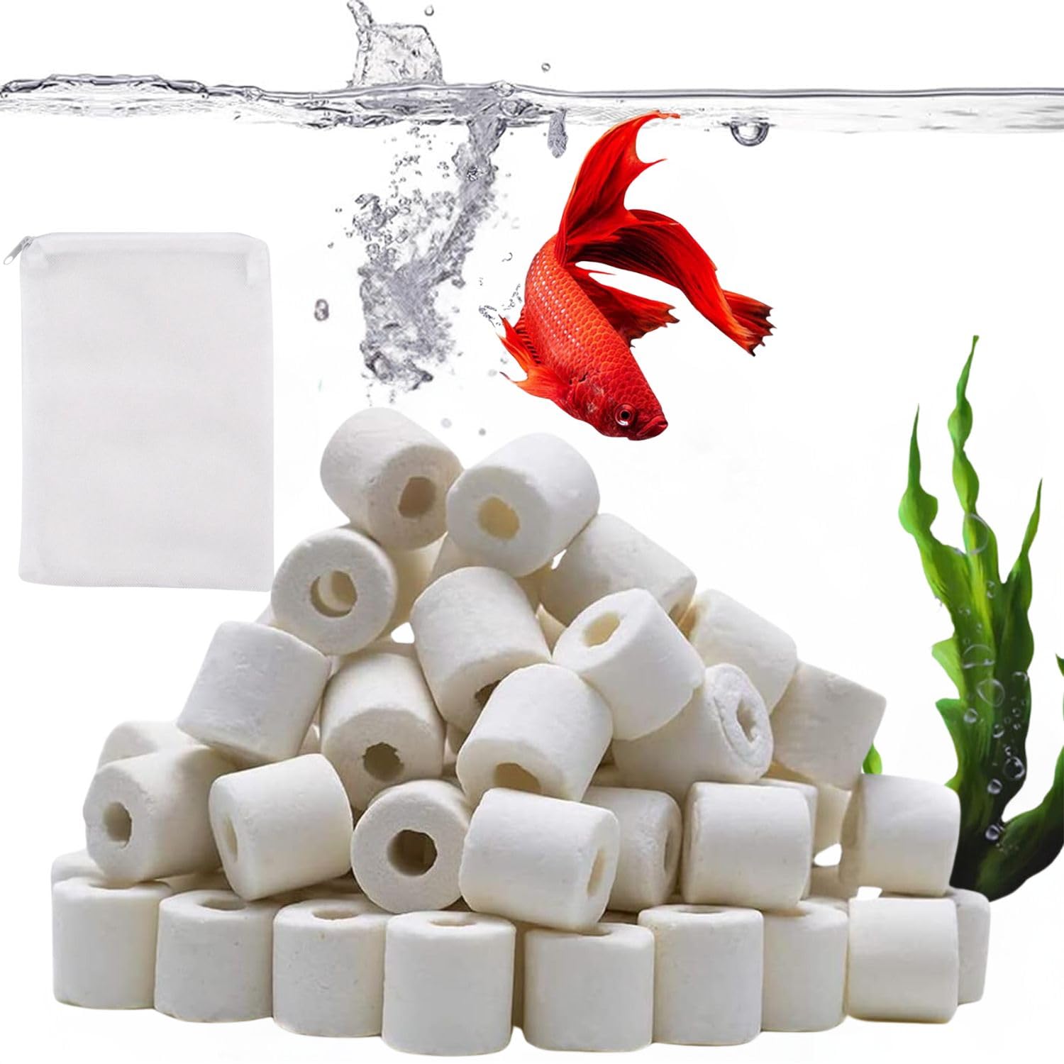 VAYINATO® 250g Aquarium Filter Media Ceramic Rings with Net Bag, Keep Water Quality Stable for Freshwater & Seawater Tank, Koi Pond, Sumps by Petzlifeworld (B0CVXK5CZD) Amazon Price History, Amazon Price Tracker