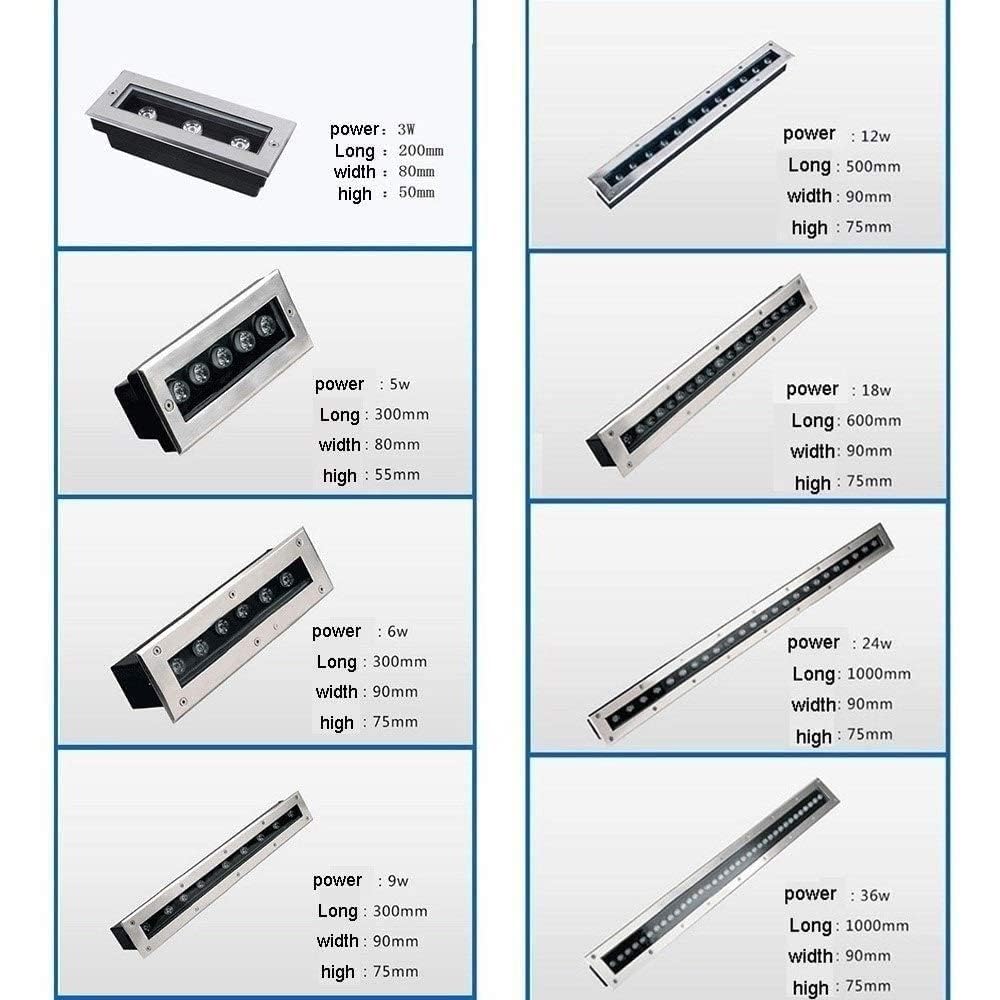 Focos Suelo Led - Luces LED Para Paisajismo, Foco LED Rectangular Empotrable Para Exteriores, Lámpara De Pie Para Iluminación De Caminos Impermeable IP65, Para Patios Y Terrazas(Green,85-245V(24W))