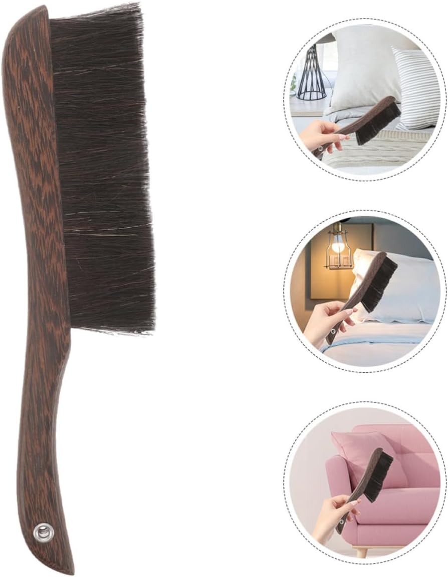 Vaguelly 2pcs Wooden Bench Brushes with Soft Horse Tail Hair Bristles, Gentle Cleaning and Dusting for Pianos and Musical Instrument Keyboards, Portable Mini Wooden Brush Suitable