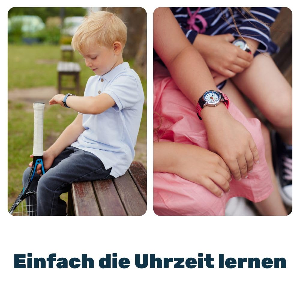 Anio3 Armbanduhr Kinder Lernuhr - Kinderuhr zum Lernen der Uhrzeiten ab 6 Jahre, wasserdicht bis 5 bar, Kinderuhr für Jungen und Mädchen