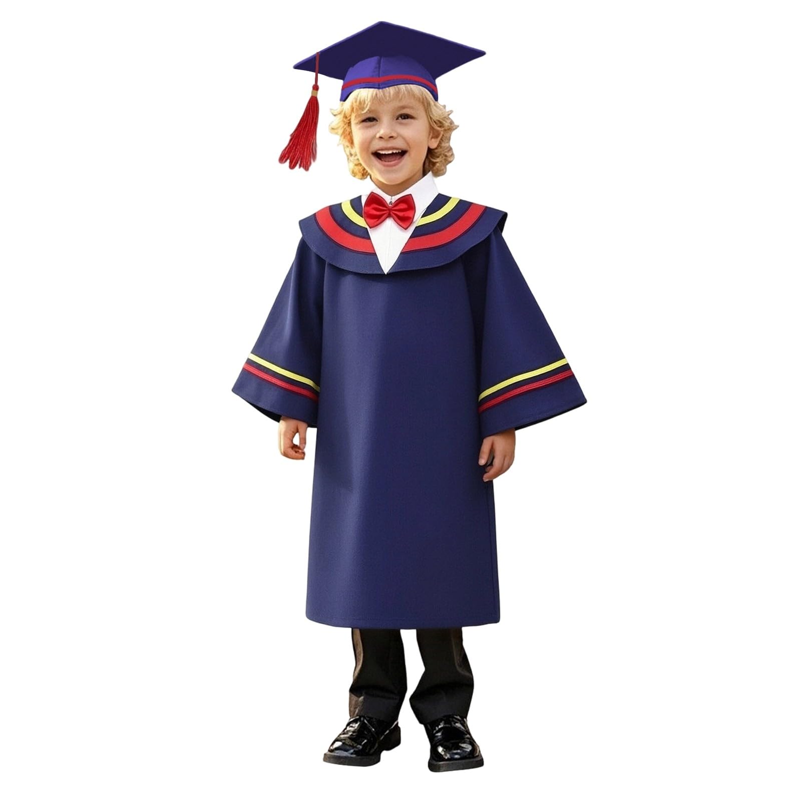 Kindergarten 2025 Graduation Cap and Gown Tassel Sets with Charm 2PCS Graduations Stoles for Kids Grad Party Clothes