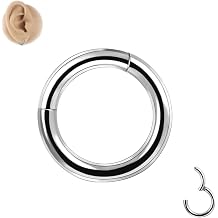 G23 Titanium Septum Rings Hinged Nose Rings Hoop | 6G 8G 10G 12G Heavy Gauges, Body Piercing Rings, For Septum Nose Lip Jewelry, Cartilage Tragus Conch Piercing