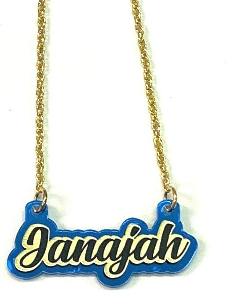 MIRROR MANIA Necklace Name Plate Personalized Custom Name Necklace Nameplate Name Laser Cut Gold Script Cursive Letters, Premium Gold Chain, Made To Order Any Name & Color - Dazzling and Stunning!