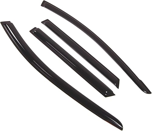 Miniatura 1 de Tuningpros Visera de ventana compatible con Pontiac Vibe 2009-2010, DGWV2-375-2 Deflector de montaje exterior, protector de lluvia, humo oscuro,