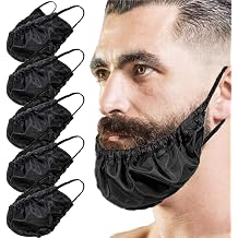 6 Pack Beard Bandana Beard Covers,Nylon Beard Protector,Adjustable Facial Hair Apron Guard Bonnet Mens Bedtime Bib Cap