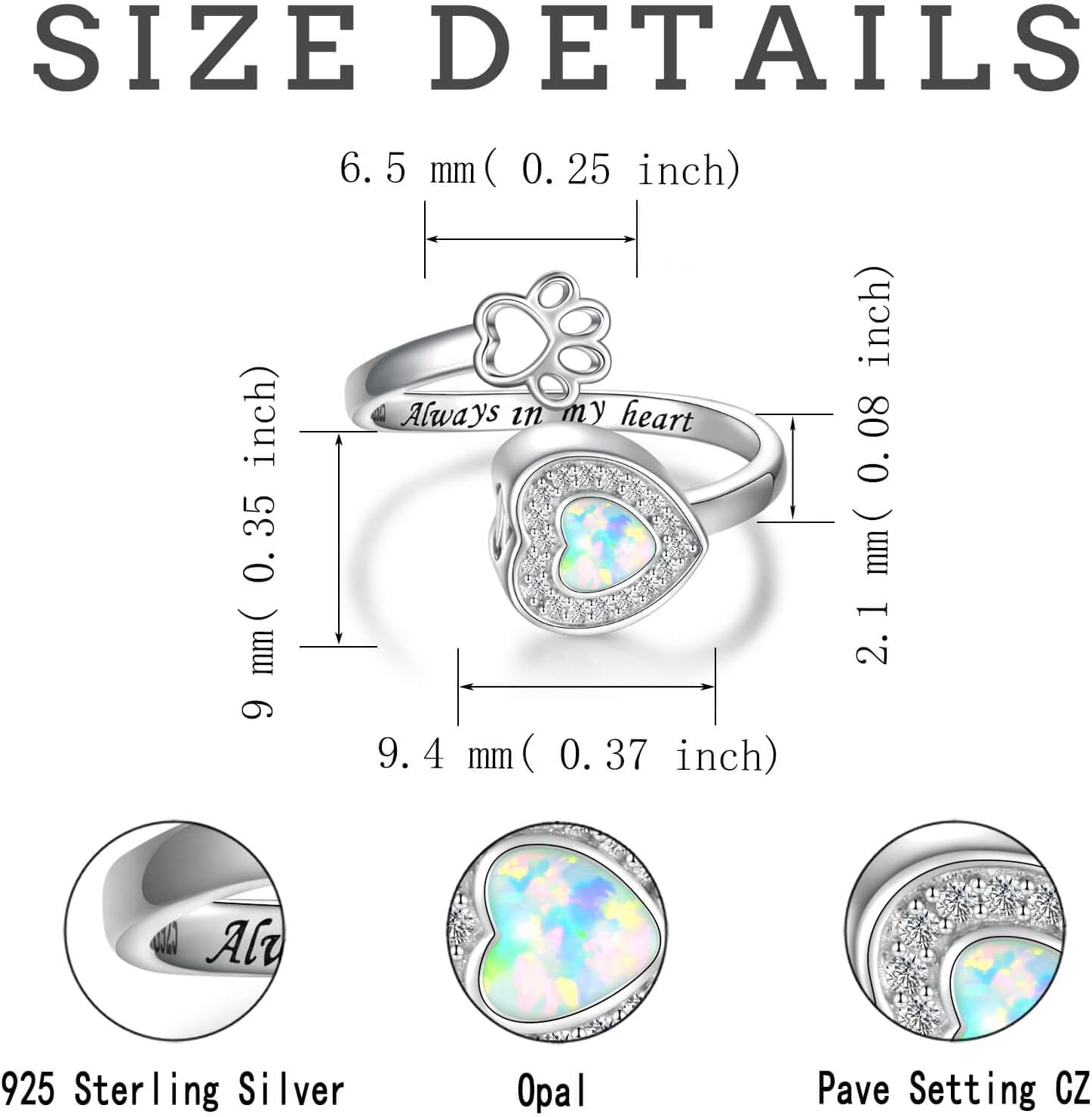 Sterling Silver Urn Ring Jewelry for Dog Ashes: Paw Print Memorial Bracelet Necklace Cat Urns Cremation Keepsake Gifts for Women Pets Lover Customizable
