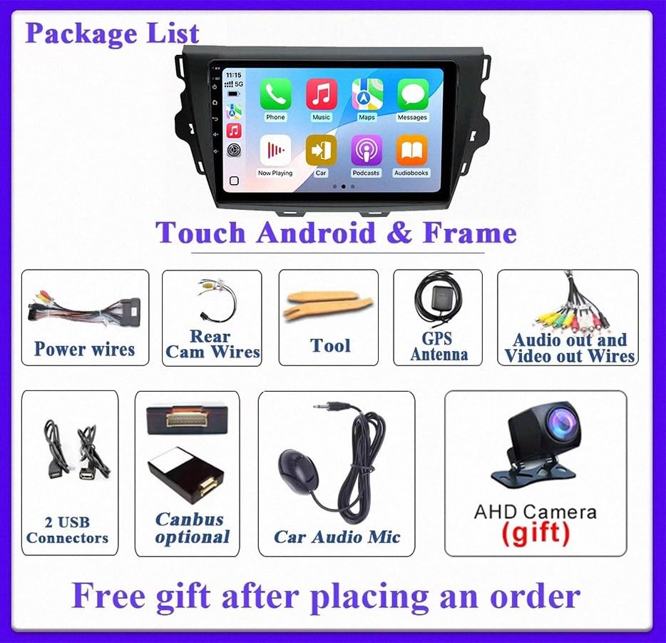 Radio coche 2 DIN Carplay para Great Wall Voleex C30 2015-2019, pantalla táctil 4G+64G 6