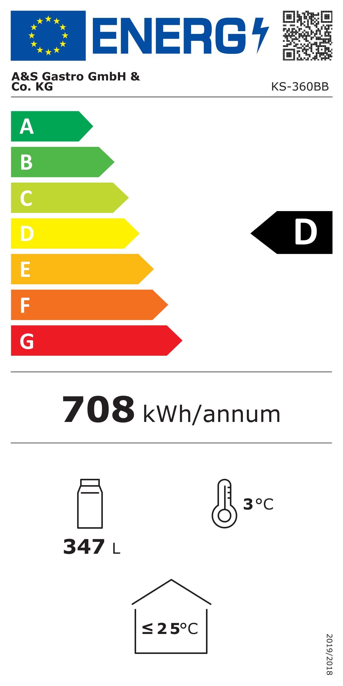 Getränkekühlschrank 360 L mit Glastür | Abschließbar | LED-Beleuchtung | 0–10 °C | 5 verstellbare Regale | Schwarz