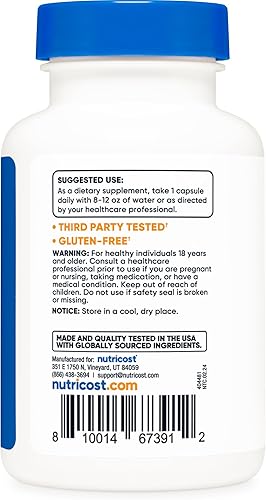 Miniatura 4 de Nutricost Policosanol 40 mg, 120 cápsulas - Sin gluten, sin OMG y apto para vegetarianos