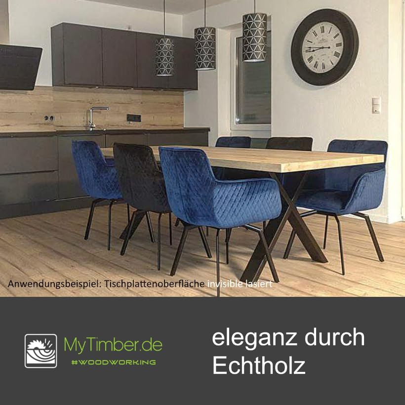 MyTimber® Tischplatte Eiche Massivholz Platte aus Echtholz | Baumkante oder gerade Kante | Naturbelassen oder geölt | Ein Hingucker für jeden Raum (Baumkante - geölt, 220x100cm)