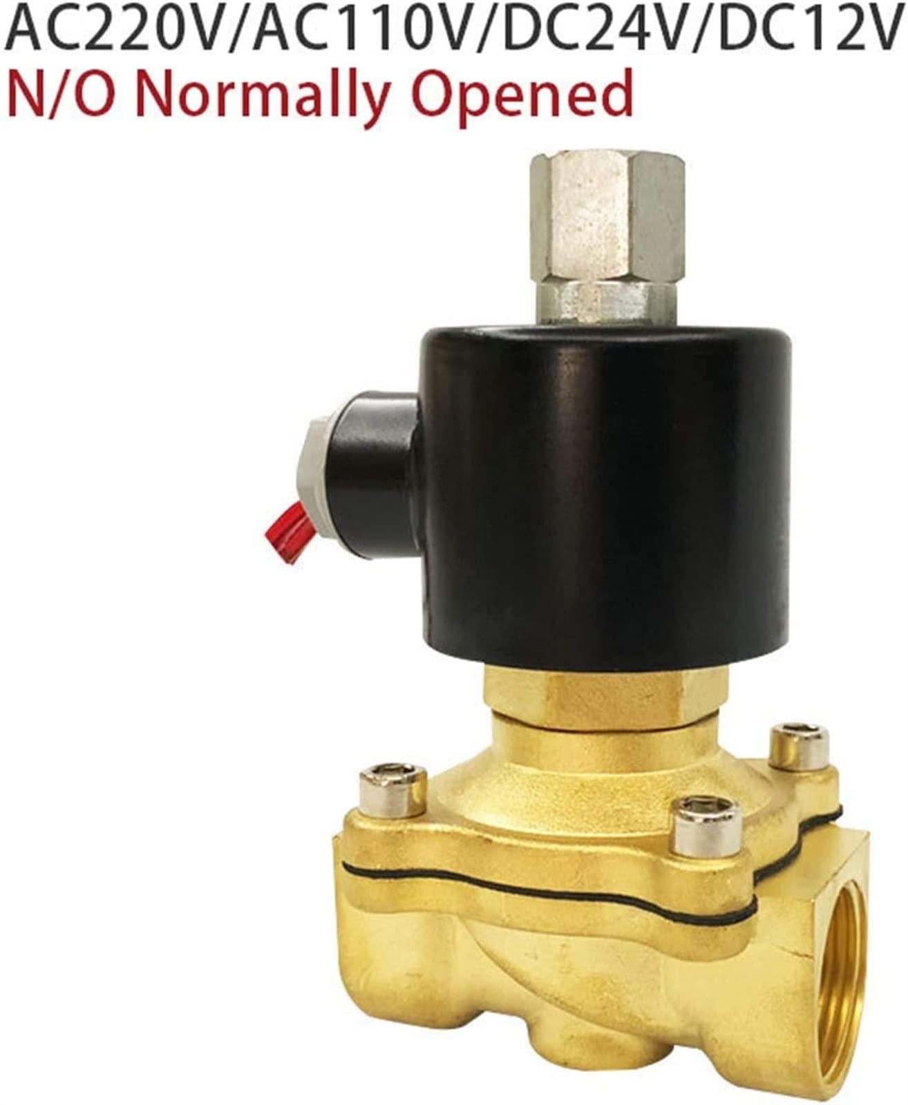 Elektryczny zawór elektromagnetyczny 1/4 3/8 1/2 3/4 1 cala DN8/10/15/20/25/50 normalnie otwarty pneumatyczny olej powietrze 12 V/24 V/220 V/110 V przydatny (czarny, DN35)