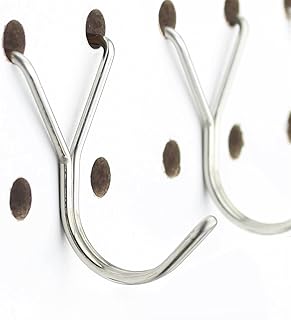 THE WHITE SHOP 50pcs Stainless Steel Pegboard Hooks 50-Pack 1in J-Hook - Will Not Fall Out - Fits Any Peg Board - Multipurpose - Organize Necklaces, Jewelry, Retail Items, Keys, Craft or Supplies