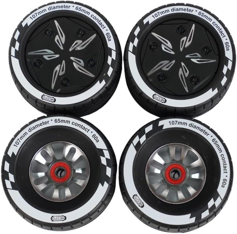 Meepo Cyclone 107s Rubber Wheels – Exclusive 107mm Comfort Grip Upgrade for MEEPO Electric Skateboard Longboard
