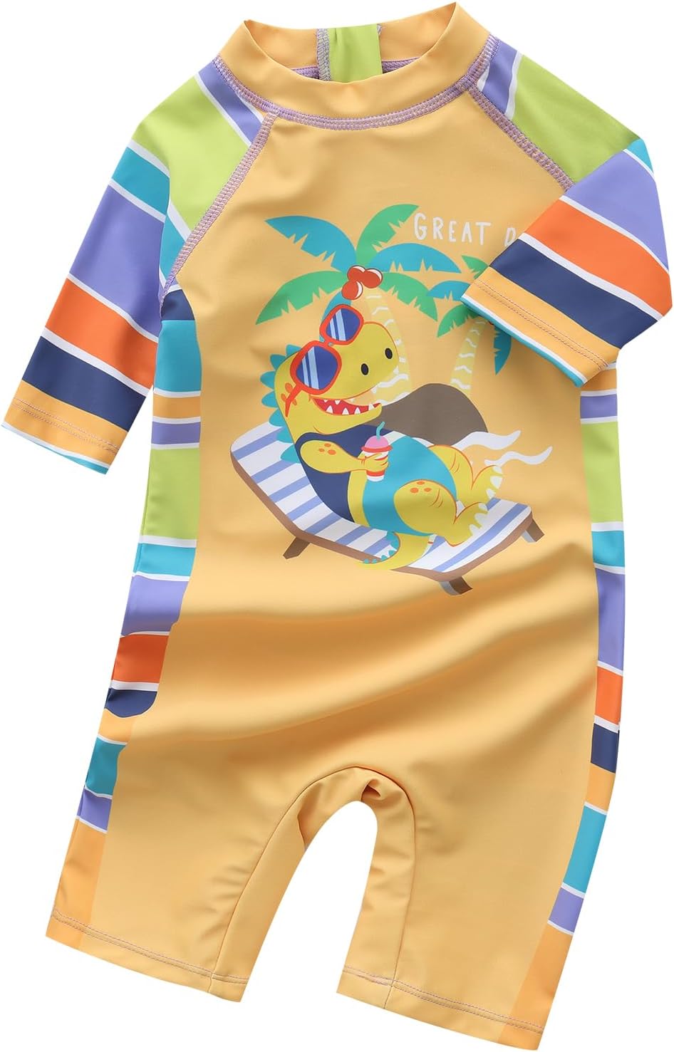 Aisyee Baby Toddler Boys Rash Guard Sunsuits for Boys One Piece Swimsuits UPF 50+ Short Sleeve Bathing Suits Beachwear