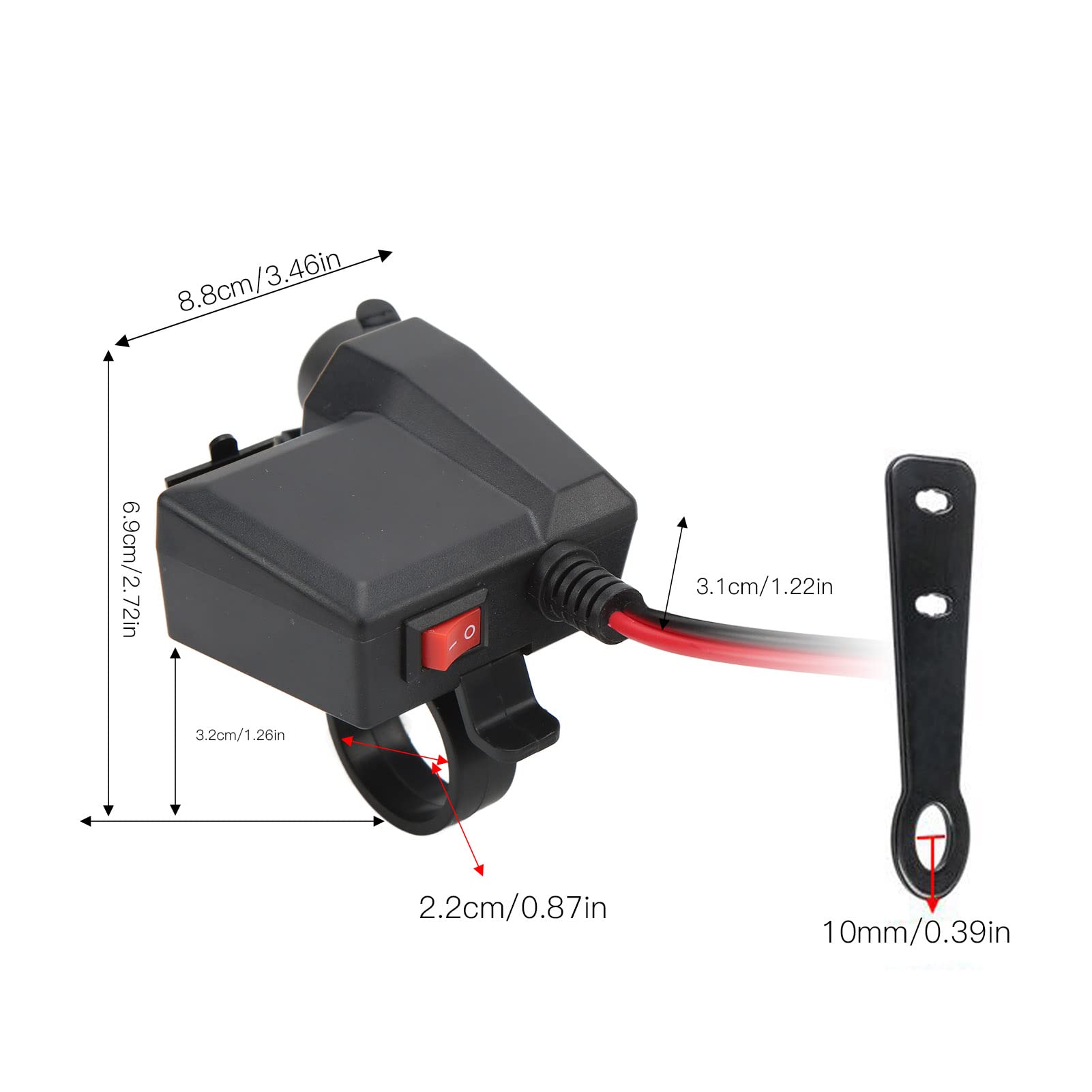 Charger, Motorcycle Multifunctional Waterproof USB Adapter Motorcycle USB Phone Charger,Replacement Parts USB Adapter Motorcycle Dual USB Motorcycle Charger