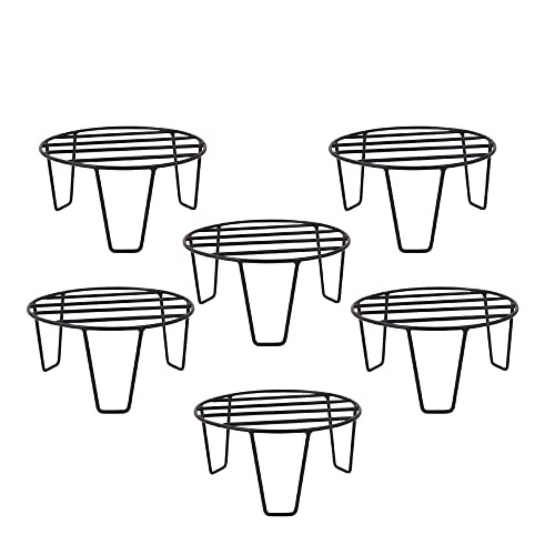 NAYRA Plant Stands - Black Metal for Pots -6 NAYRA Plant Stands - Black Metal for Pots -6