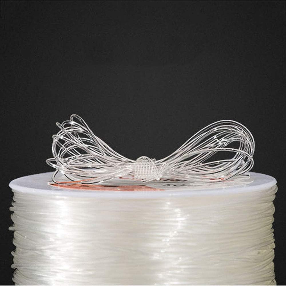 ZYAMY 0.5mm Beading Thread Transparent White Elastic Thread String Beading Cord Crystal Stretch Bracelet String for Beads Jewelry Making, 1 Roll 328 ft - Image 5