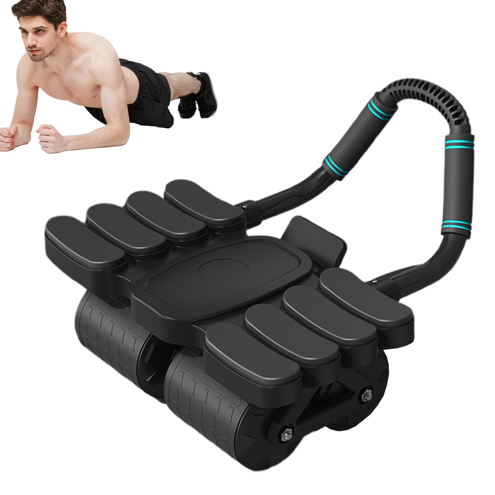 Automatic Rebound Abs Roller, Core Workout Wheel, Gym Training Equipment, 42 x 36 x 24 cm Compact Abs, Home Fitness, Apartment Exercise Muscle Training