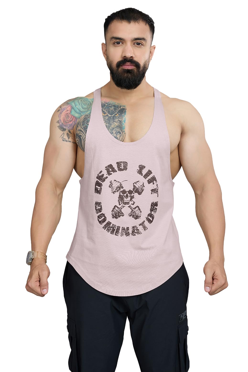 FUAARK Men's Deadlift Super Combed Cotton Tank Tops Gym Bodybuilding Vest Fitness Workout Sleeveless Stringers-image-14