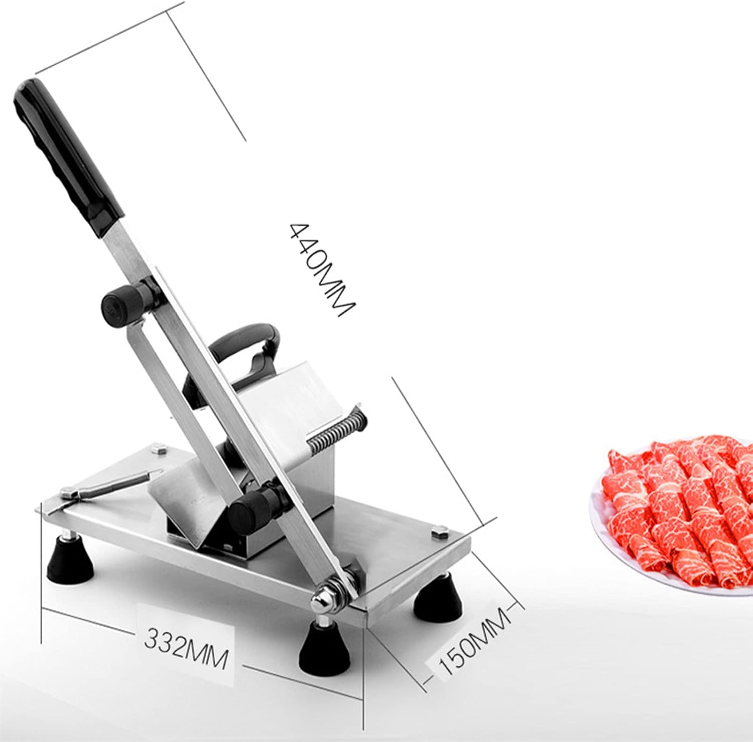 for Home or Commercial use,Frozen Meat Cutting Machine Manual Beef Slicer Roll Vegetable Cheese Slicer for BBQ