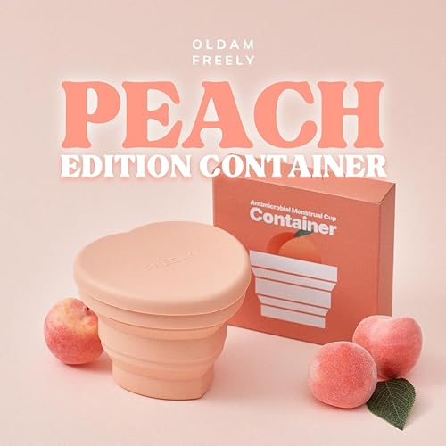 Miniatura 2 de Oldam Contenedor de copa menstrual, fácil de desinfectar, reutilizable, plegable, melocotón suave
