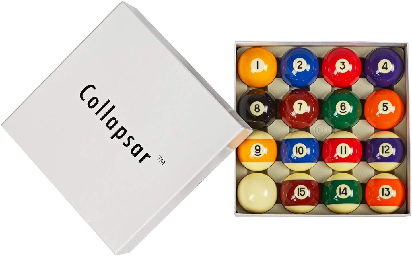 Collapsar AAA Grade Billiard Pool Table Billiard Ball Set,2-1/4" Regulation Size Full of 16 Resin Billiard Balls(Several Styles Available) (Art Number with Black Circle Style) : Sports & Outdoors