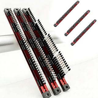 Pro-Series Aluminum Magnetic Hex Bit Organizer Sliding Rail Heavy Duty Holder High Strength Magnetic Secure Grip 40 Slot High Capacity CNC Machined Compact Storage Fast Access for Workshop(3pcs)