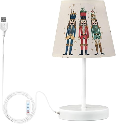 Miniatura 22 de Lámpara de mesa LED regulable con USB de 3 colores, estaca de madera de mar retro, gaviotas voladoras de 10.8 pulgadas de alto, luz de mesita de