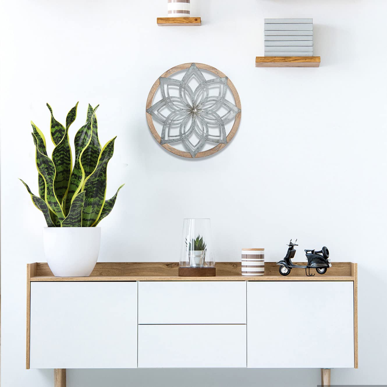 Hollyone Pianta artificiale di serpente in vaso bianco, pianta finta in vaso per tavolo, gialla e verde finta Sansevieria per decorazione domestica, cucina, bagno, soggiorno, decorazioni per mensole